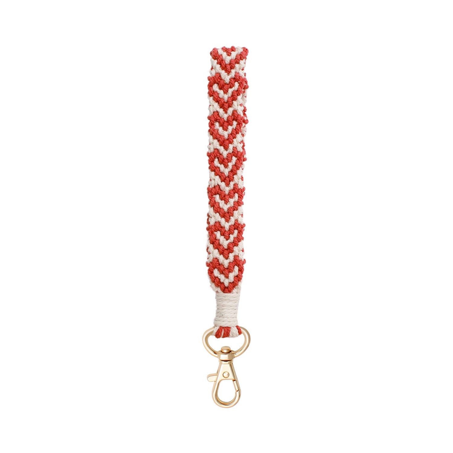Wholesale Heart Shape Love Handwoven Cotton Rope Wrist Keychain Zinc Alloy Valentine's Day